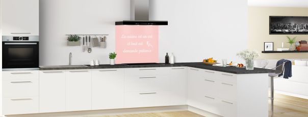 Crédence de cuisine Citation couleur Quartz rose fond de hotte en perspective