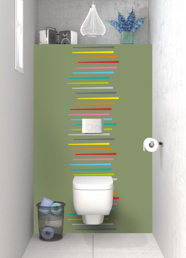 Panneau WC Barres colorées couleur Vert sauge