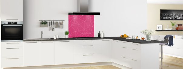 Crédence de cuisine Constellation couleur Saphir rose fond de hotte motif inversé en perspective