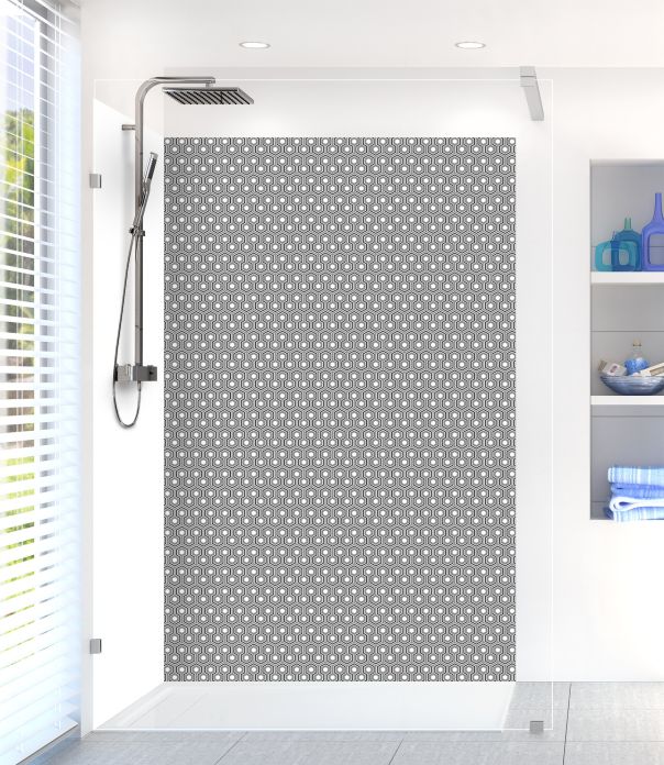 Panneau de douche Hexagones  couleur Gris pierre