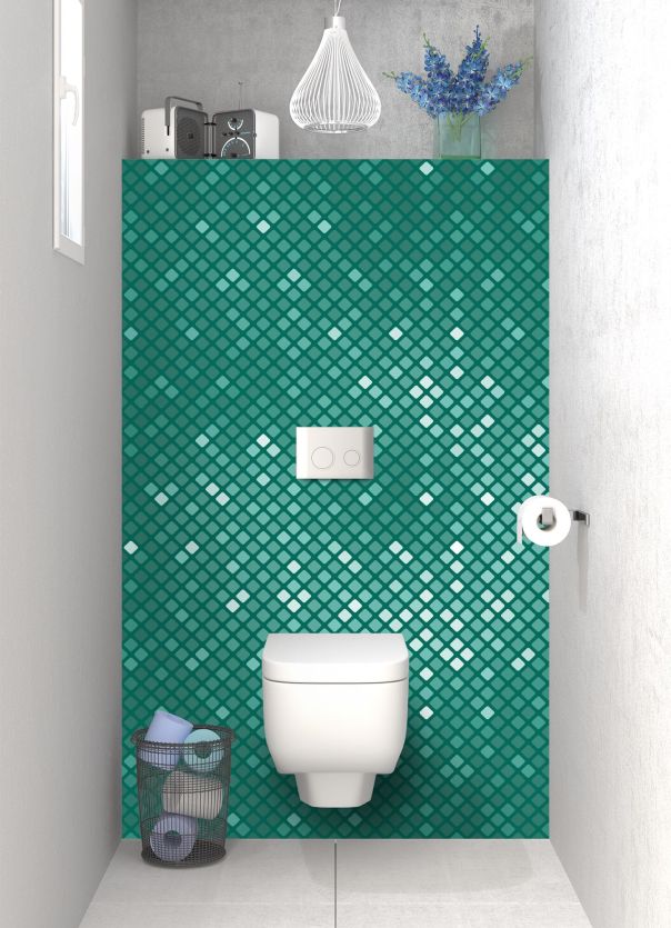 Panneau WC Diamants brillants couleur Vert jade