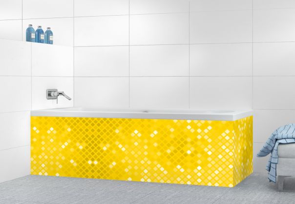 Panneau tablier de bain Diamants brillants couleur Mimosa motif inversé