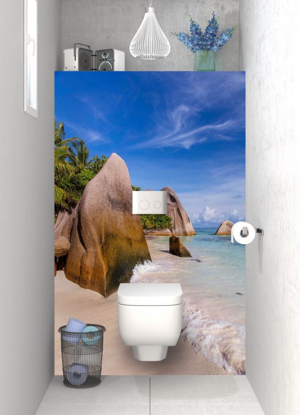 Panneau WC Entre plage et rocher