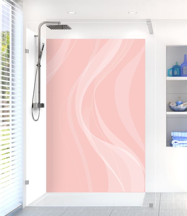 Panneau de douche Voilage couleur Quartz rose motif inversé