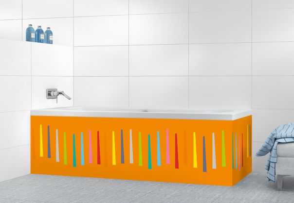 Panneau tablier de bain Barres colorées couleur Citrouille