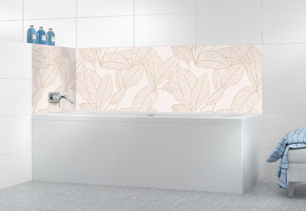 Panneau de bain Feuilles pastel motif inversé