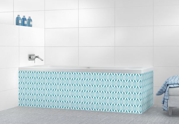 Panneau tablier de bain Rubans design couleur Bleu paon