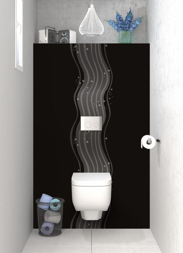 Panneau WC Vagues design couleur Noir