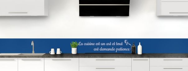 Crédence de cuisine Citation  couleur Bleu électrique frise