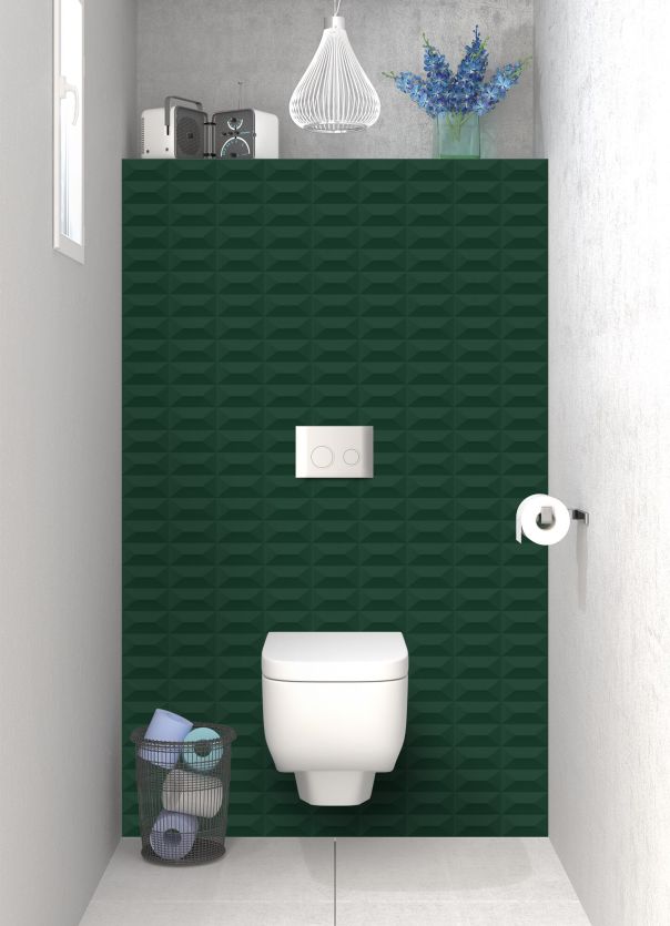 Panneau WC Briques en relief couleur Vert avocat