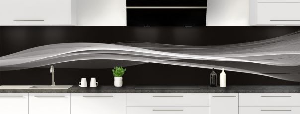 Crédence de cuisine Lignes design couleur Blanc panoramique motif inversé