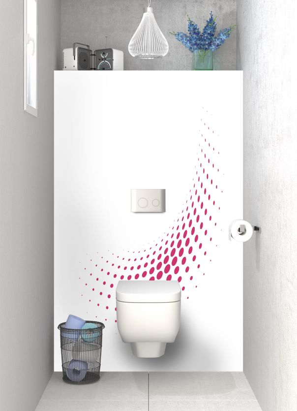 Panneau WC Nuage de points couleur Saphir rose motif inversé