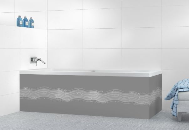 Panneau tablier de bain Vagues design couleur Gris pierre