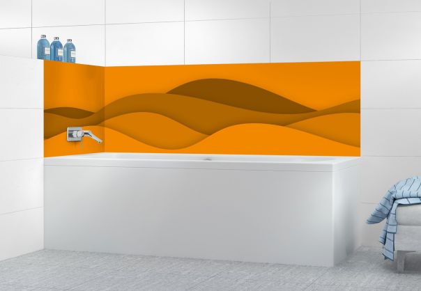 Panneau de bain Vagues couleur Citrouille motif inversé