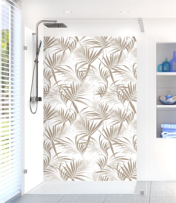 Panneau de douche Feuilles tropicales couleur Mulot