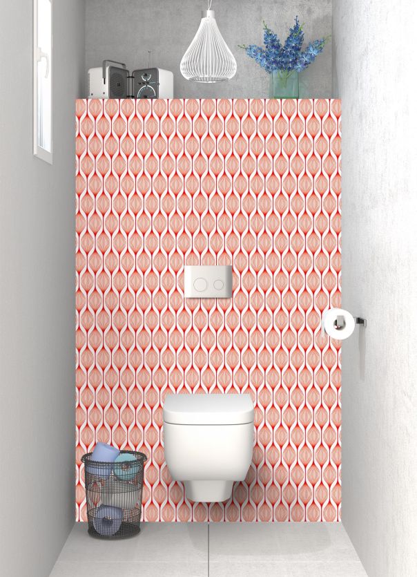 Panneau WC Rubans design couleur Rouge vermillon