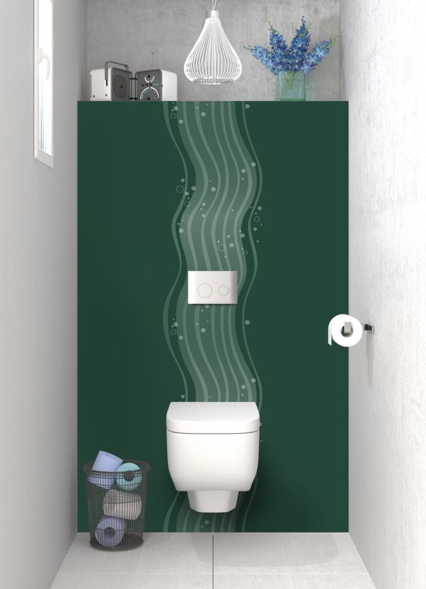 Panneau WC Vagues design couleur Vert avocat