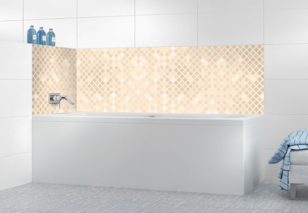 Panneau de bain Diamants brillants couleur Dune motif inversé