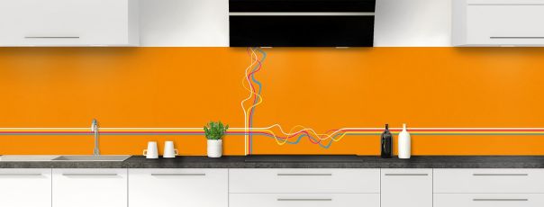 Crédence de cuisine Light painting couleur Citrouille panoramique