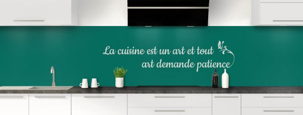 Crédence de cuisine Citation  couleur Vert jade panoramique