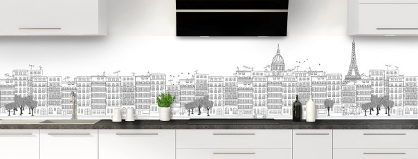 Crédence de cuisine La rue couleur Noir panoramique motif inversé