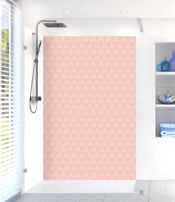 Panneau de douche Mailles doré couleur Quartz rose