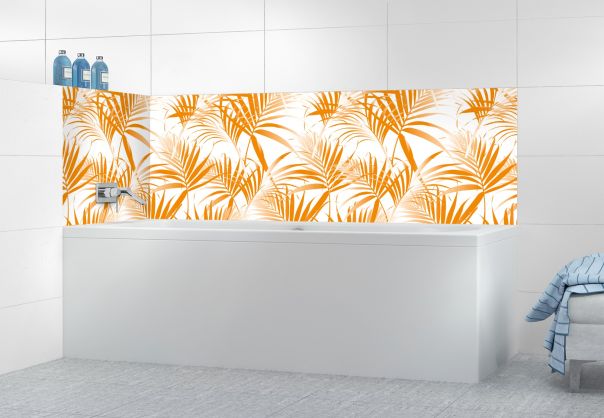 Panneau de bain Feuilles tropicales couleur Citrouille