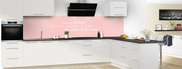 Crédence de cuisine Bien cuisiner couleur Quartz rose panoramique en perspective
