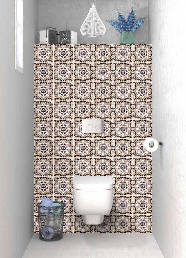 Panneaux deco toilettes carreaux de ciment sur mesure C macredence