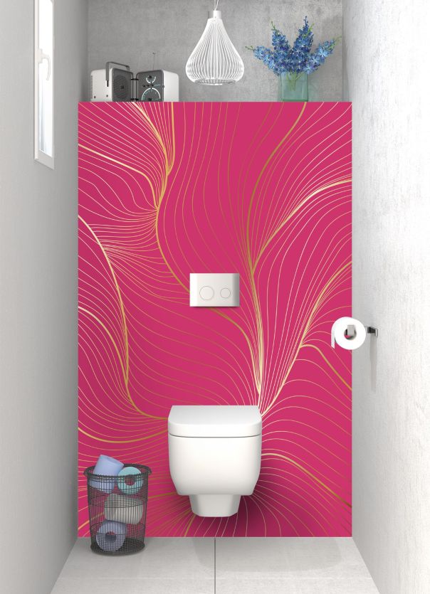 Panneau WC Volupté couleur Saphir rose motif inversé