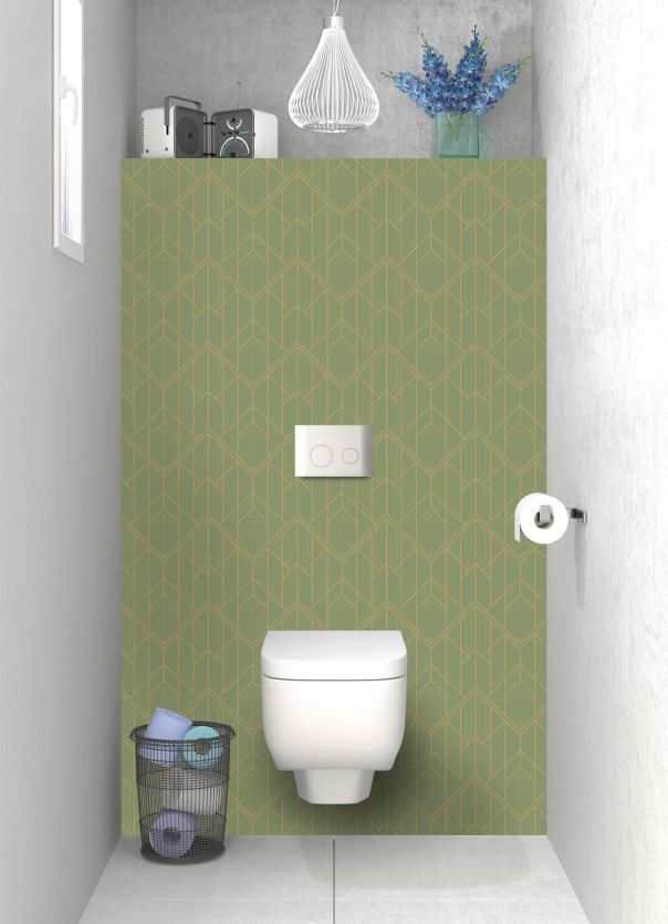 Panneau WC Gatsby doré couleur Vert sauge