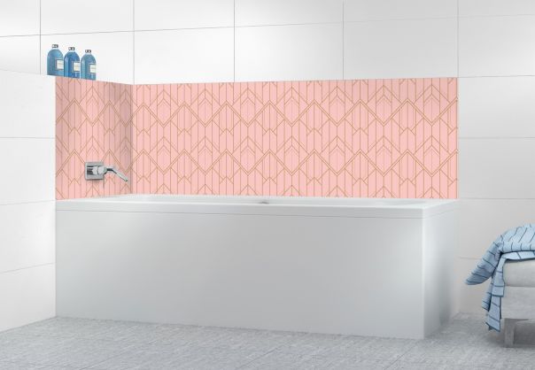 Panneau de bain Gatsby doré couleur Quartz rose