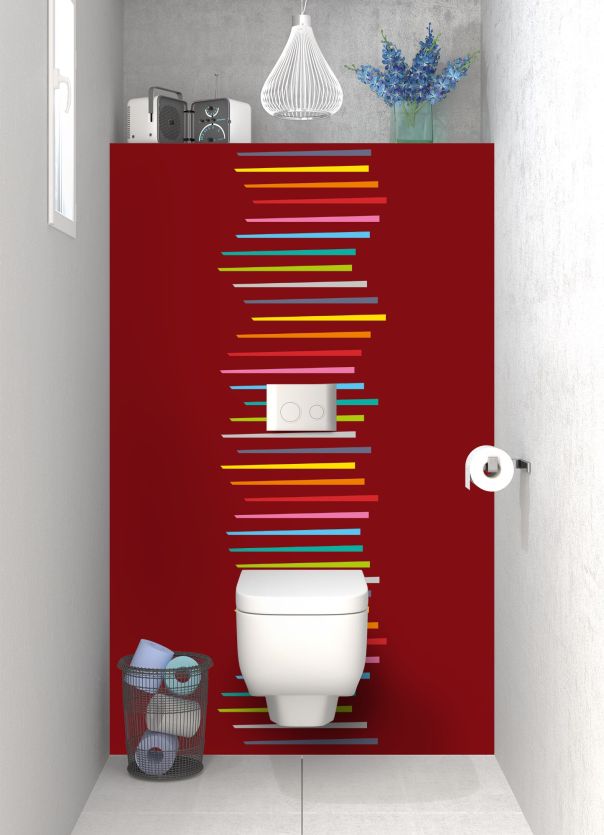 Panneau WC Barres colorées couleur Rouge grenat