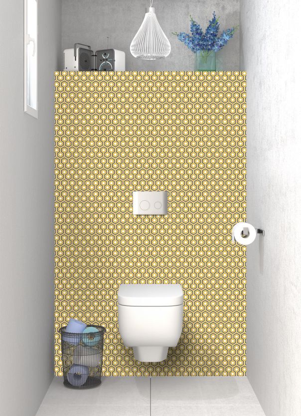 Panneau WC Hexagones  couleur Curcuma