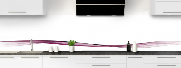 Crédence de cuisine Vague graphique couleur prune dosseret