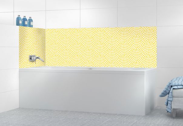 Panneau de bain Mosaïque petits cœurs couleur Mimosa