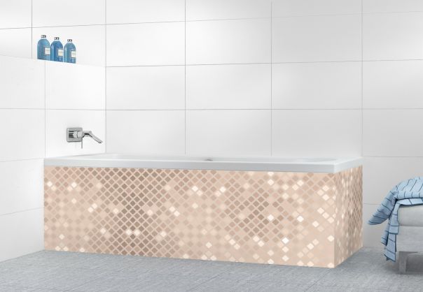 Panneau tablier de bain Diamants brillants couleur Grège motif inversé