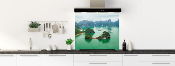 Fonds de hotte en émeraude inspirés de l'Asie pour une ambiance de voyage et d'évasion