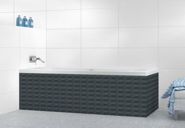 Panneau tablier de bain Briques en relief couleur Gris anthracite