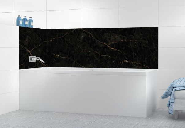 Panneau de bain Marbre noir motif inversé