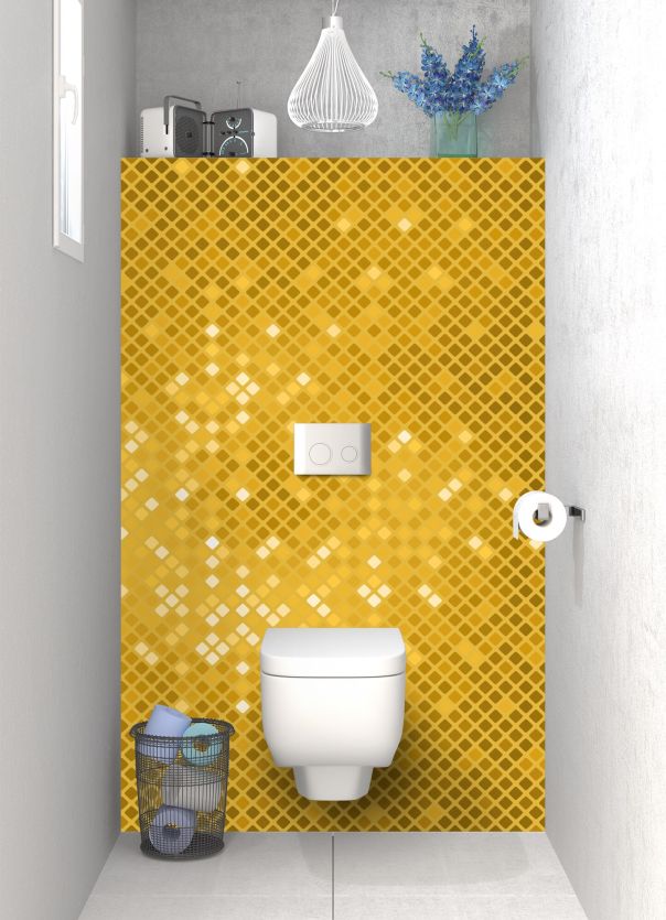 Panneau WC Diamants brillants couleur Curcuma motif inversé