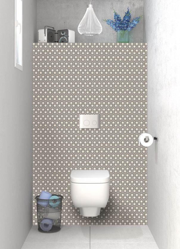 Panneau WC Hexagones  couleur Mulot