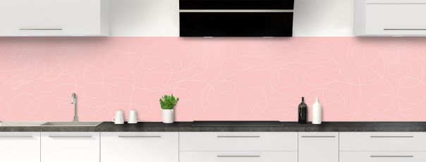 Crédence de cuisine Gribouillis couleur Quartz rose panoramique