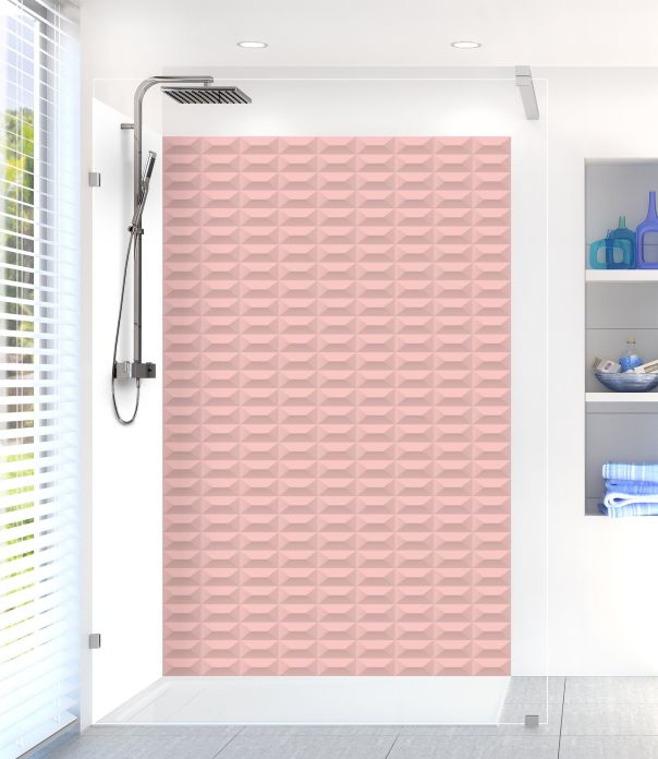 Panneau de douche Briques en relief couleur Quartz rose