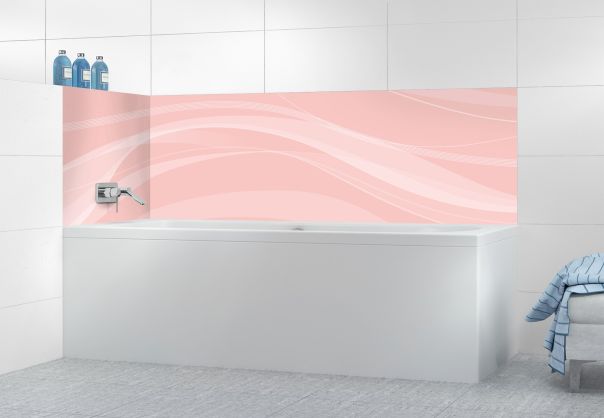 Panneau de bain Voilage couleur Quartz rose motif inversé