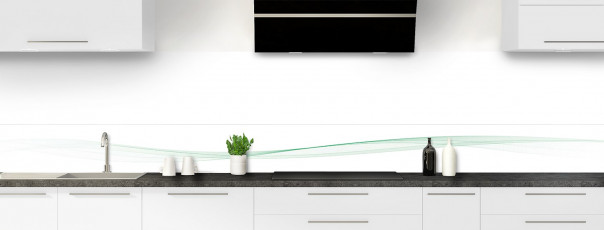 Crédence de cuisine Vague graphique couleur vert eau dosseret motif inversé