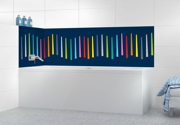 Panneau de bain Barres colorées couleur Bleu nuit