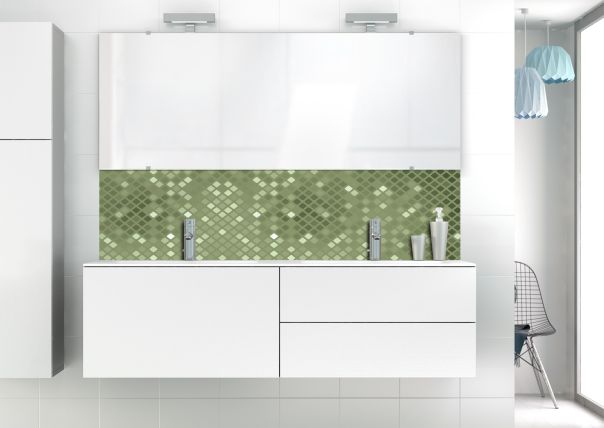 Panneau vasque Diamants brillants couleur Vert sauge motif inversé