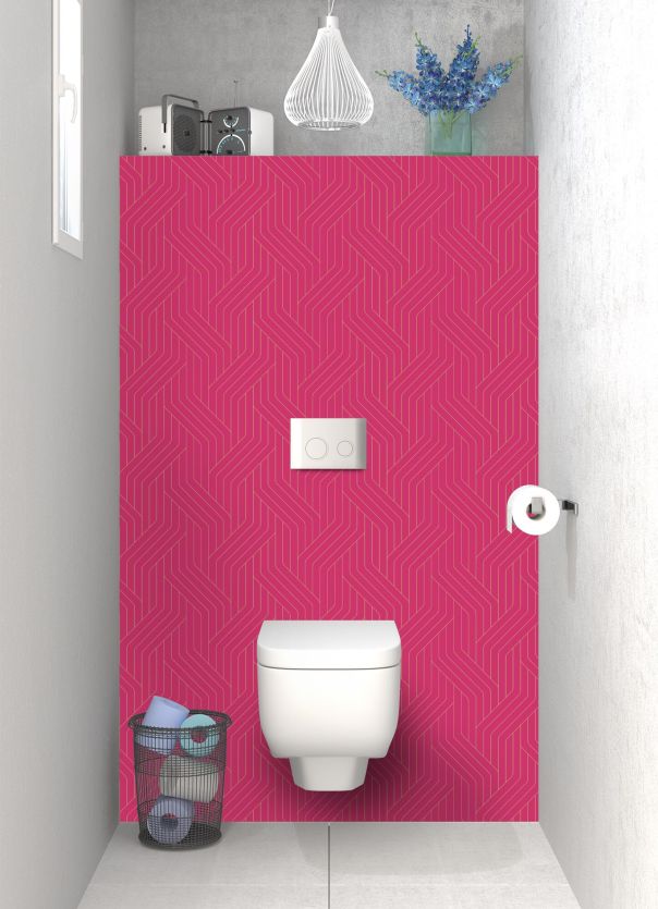 Panneau WC Entrelacs doré couleur Saphir rose