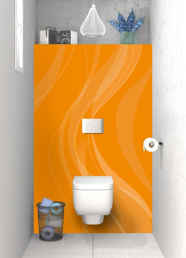 Panneau WC Voilage couleur Citrouille motif inversé